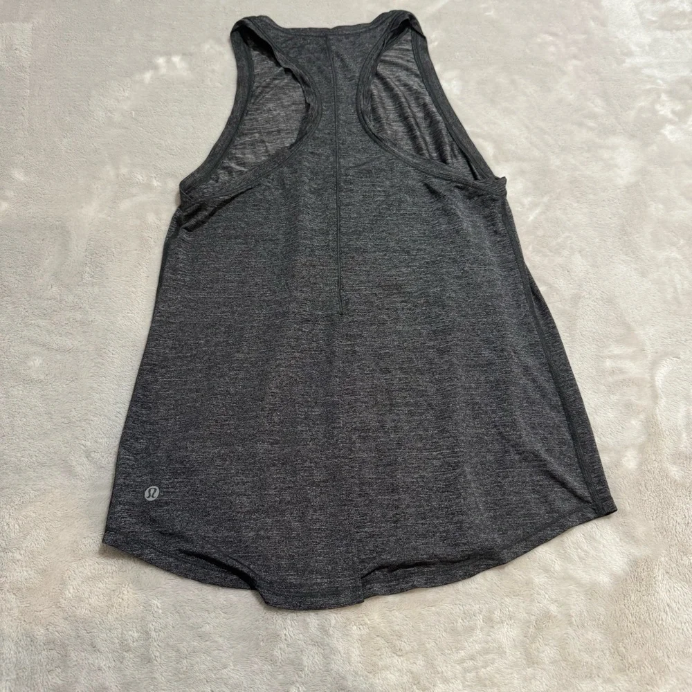 Lululemon Hot Like Agni Singlet‎ Heathered Black lightweight tie back tank top 6